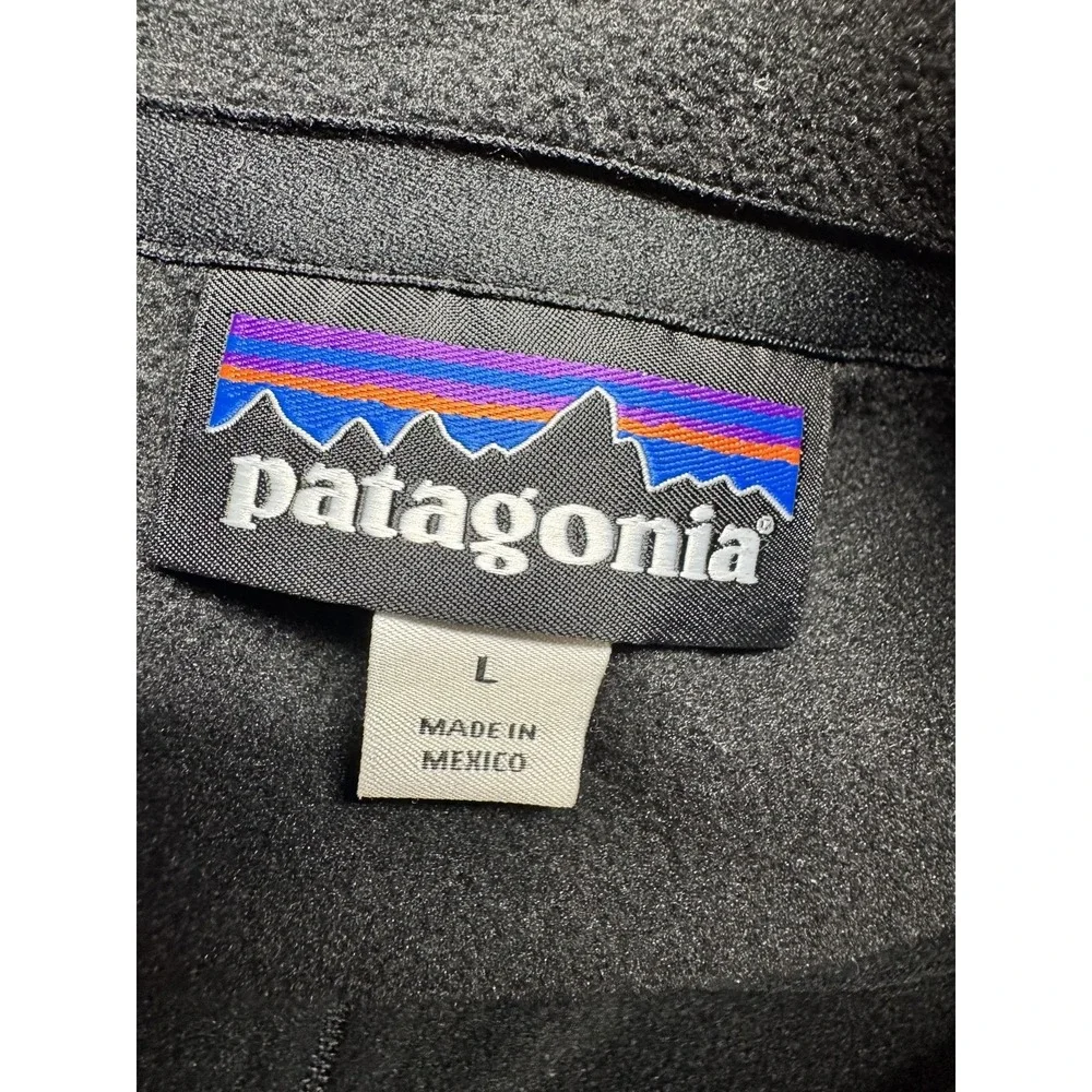 Patagonia Men's Micro D Fleece Pullover Black Size L 1/4 Zip - Picture 5 of 5
